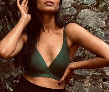 Bikini + Bra (Burnished Tan + Herbed Green)