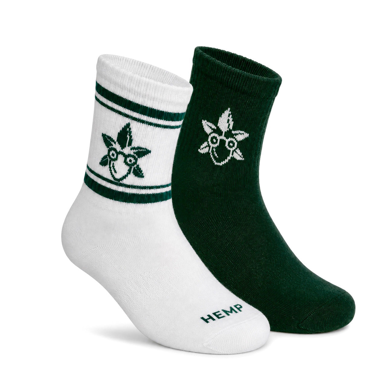 Pack of 2 Socks (Herbed Crew Green + Cloud White Quarter)